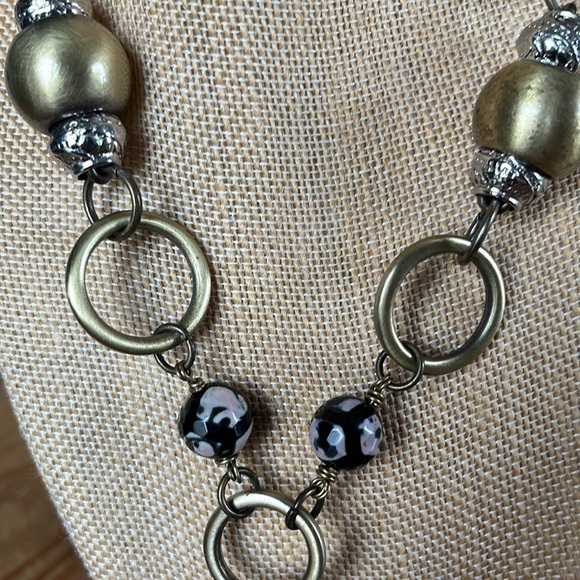 20” Pam Hiran Anthropologie Chunky Boho Teardrop Beaded Pendant Necklace - Picture 8 of 15